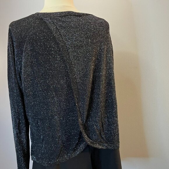 Bianca Nygard Women's Black Silver Fall Fashion Knit Sweater - Size Large - NWT - Picture 4 of 4